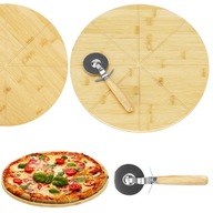 TAŠKA NA PIZZU 33cm BAMBUSOVÁ TAŠKA VZOR Nôž TAŠKA NA PIZZU 33cm BAMBUSOVÁ TAŠKA VZOR Nôž