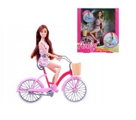Bábika Bábika Anlily na bicykli brunetka 30 cm