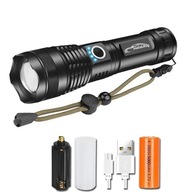 Výkonná taktická LED baterka 10000lm 600m USB C silné svetlo, zoom Výkonná taktická LED baterka 10000lm 600m USB C silné svetlo, zoom