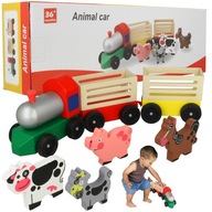 Fronta vlak blokuje drevené vagóny zvierat
