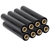 XXL stretch fólia, čierna, pevná, lepiaca, 8 ks XXL stretch fólia, čierna, pevná, lepiaca, 8 ks