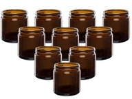 Hnedá sklenená dóza na sviečky, 120ml, so závitom x10 Hnedá sklenená dóza na sviečky, 120ml, so závitom x10