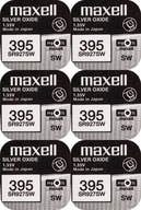 Strieborná batéria Maxell 395 SR927SW SR57 1 ks. x6 Strieborná batéria Maxell 395 SR927SW SR57 1 ks. x6