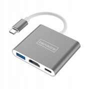 Adaptér 3v1 HUB USB C HDMI 4K MacBook Adaptér 3v1 HUB USB C HDMI 4K MacBook