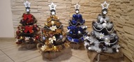 Malý vianočný stromček na kmeni s LED ozdobami, 50 cm