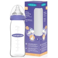 SKLENENÁ fľaša 240ml, cumlík M 3-6m LANSINOH