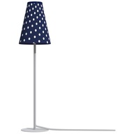 Stolná lampa TRIFLE, biele, tmavomodré tienidlo s bodkami Stolná lampa TRIFLE, biele, tmavomodré tienidlo s bodkami