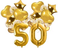 BALÓNY sada 50. VÝROČIE SVADBY ZLATÉ VÝROČIE 100 cm BALÓNY sada 50. VÝROČIE SVADBY ZLATÉ VÝROČIE 100 cm
