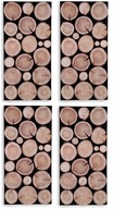 4X drevené stenové panely, kotúče zo surového smrekovca