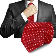 Elegantná pánska klasická červená károvaná kravata