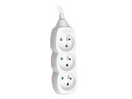 Predlžovací kábel PowerCord, 3 zásuvky, biely, 3 m Predlžovací kábel PowerCord, 3 zásuvky, biely, 3 m