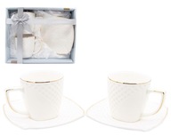 Kávový servisný set pre 2 osoby, 4 šálky a podšálky, 240 ML Kávový servisný set pre 2 osoby, 4 šálky a podšálky, 240 ML