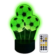 NOČNÁ LAMPA 3D LED 3X FUTBALOVÝ DARČEK + DIAĽK NOČNÁ LAMPA 3D LED 3X FUTBALOVÝ DARČEK + DIAĽK