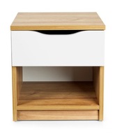 Nočný stolík vo farbe Orech Select, biela zásuvka