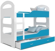Poschodová posteľ 160x80 biela DOMINIK modrá