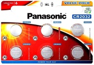 Blister s 3V lítiovou batériou Panasonic CR2032, 6 kusov