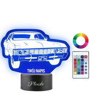Supernatural Impala Night Lamp Your Name Darček 3D LED gravírovanie Supernatural Impala Night Lamp Your Name Darček 3D LED gravírovanie