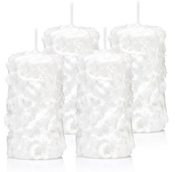 Biele sviečky 8/5 cm snehové vločky biele sviečky 4 ks Biele sviečky 8/5 cm snehové vločky biele sviečky 4 ks