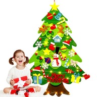Vianočný stromček z plsti so šnúrkami na zavesenie na stenu
