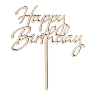 Drevená HAPPY BIRTHDAY torta TOPPER 18cm Drevená HAPPY BIRTHDAY torta TOPPER 18cm