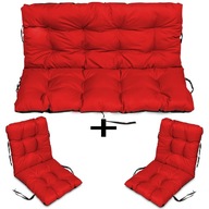 RATTAN nábytkové podsedáky 180x60x50 sada 2+1 červená RATTAN nábytkové podsedáky 180x60x50 sada 2+1 červená