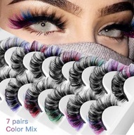 Umelé mihalnice 7 párov 6D Soft Multicolor Silk ČIERNA + FAREBNÁ Umelé mihalnice 7 párov 6D Soft Multicolor Silk ČIERNA + FAREBNÁ