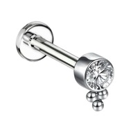 PIERCING Silver Labret náušnice so zirkónom a guličkami Helix Lobe 1,2/6/5 PIERCING Silver Labret náušnice so zirkónom a guličkami Helix Lobe 1,2/6/5