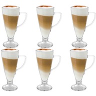 SADA 6 KUSOV POHÁROV 250ML NA ČAJ KÁVA LATTE