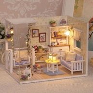 Retro drevený domček pre bábiky model DIY 3013