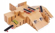 SET FINGERBOARD SKATEPARK RAMP + 3 SKATEBOARDY