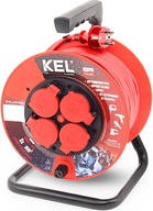 KEL bubon predlžovací kábel 30m 3x1,5mm 3680w 16a červený KEL bubon predlžovací kábel 30m 3x1,5mm 3680w 16a červený