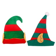 Červený zelený elfský klobúk Santa Hat Plstený škriatok
