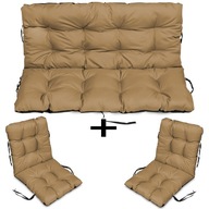 RATTAN nábytkové podsedáky 180x60x50 sada 2+1 béžová