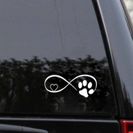 Vinylová nálepka na auto mačacej labky v striebornom štýle Vinylová nálepka na auto mačacej labky v striebornom štýle