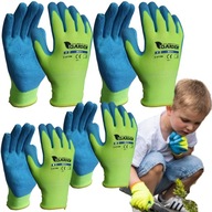 Detské záhradné rukavice, 4 páry, sada, veľkosti 4 a 5