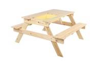 Piknikový stôl, drevený stôl s SPD nádobou/110cm - Natural