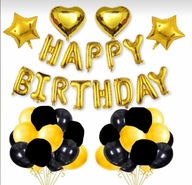 Sada zlatých balónov Happy Birthday k narodeninám Sada zlatých balónov Happy Birthday k narodeninám