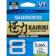 Pletená SHIMANO KAIRIKI X8 150m ZELENÁ 0,06mm