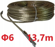 6 mm colný kábel pre autobus s koncovkami, dĺžka 13,7 m, kovaný 6 mm colný kábel pre autobus s koncovkami, dĺžka 13,7 m, kovaný