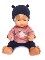 Súprava oblečenia pre bábiku, blúzka + legíny, čiapočka, Miniland, 32-38 cm, farby Súprava oblečenia pre bábiku, blúzka + legíny, čiapočka, Miniland, 32-38 cm, farby