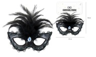 Karnevalová maska ​​Venetian Diamond s pierkami čierna Silvestrovská vychytávka lady