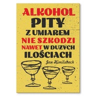 Kovový plagát Alkohol pije s mierou Darček L