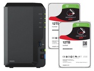 Synology DS223 2GB + 2x 12TB Seagate NAS server