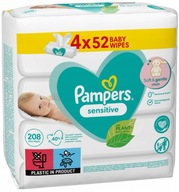 PAMPERS SENSITIVE VETRÚRKY VLHČENÉ 4x52=208KS PAMPERS SENSITIVE VETRÚRKY VLHČENÉ 4x52=208KS
