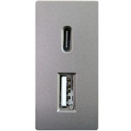 Zásuvkový modul Rýchla duálna USB nabíjačka typu A+C 20 W pre rámy MIUUN Zásuvkový modul Rýchla duálna USB nabíjačka typu A+C 20 W pre rámy MIUUN