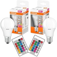 2x E27 LED žiarovka 9W 60W 806lm OSRAM RGBW + DIAĽK. 2x E27 LED žiarovka 9W 60W 806lm OSRAM RGBW + DIAĽK.