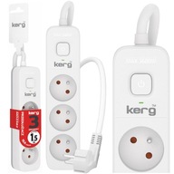 KERG PREDLŽOVACÍ KÁBEL S VYPÍNAČOM, 3 ZÁSUVKY, 1,5M KERG PREDLŽOVACÍ KÁBEL S VYPÍNAČOM, 3 ZÁSUVKY, 1,5M