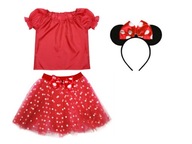 MINNIE MOUSE OUTFIT SUKŇA ČELENKA 98-110 3 kusy MINNIE MOUSE OUTFIT SUKŇA ČELENKA 98-110 3 kusy
