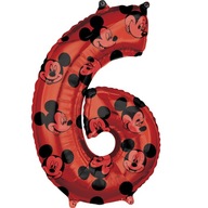 BALÓN MICKEY MOUSE ČÍSLO 6 ČERVENÝ 26'' 66cm BALÓN MICKEY MOUSE ČÍSLO 6 ČERVENÝ 26'' 66cm