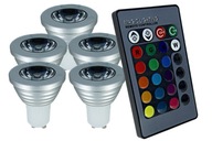 SADA 5 GU10 3W LED ŽIAROVKY, OVLÁDANÁ DIAĽKOVÝM OVLÁDANÍM SADA 5 GU10 3W LED ŽIAROVKY, OVLÁDANÁ DIAĽKOVÝM OVLÁDANÍM